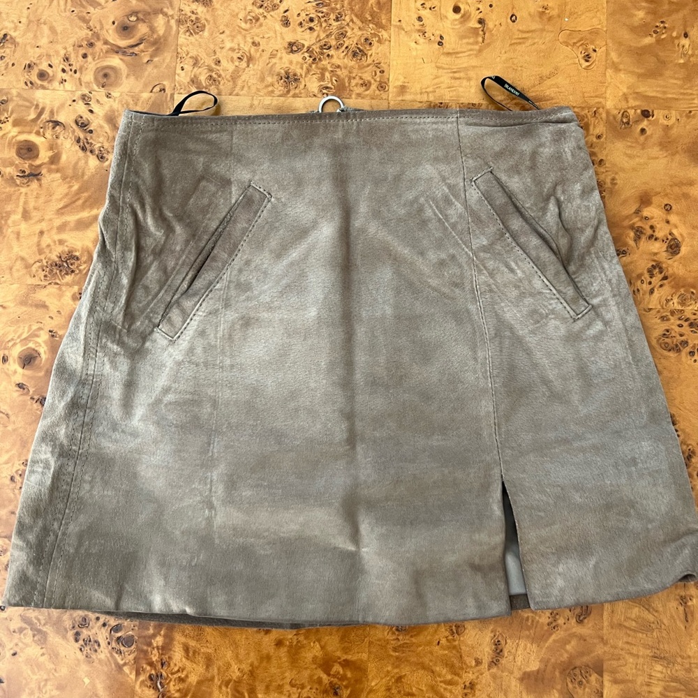Suede mini skirt